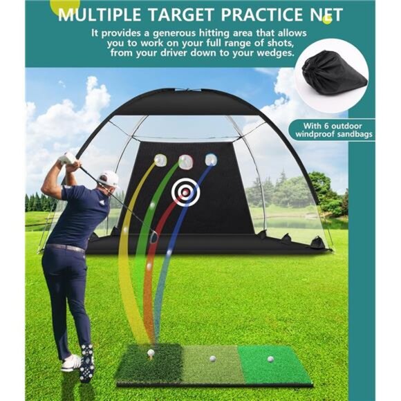 Golf Net: 10x7FT Golf Practice Net for Backyard Driving, Golf Hitting Net - Picture 4 of 7